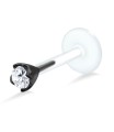 Round gemstone Labret Silver LA-105